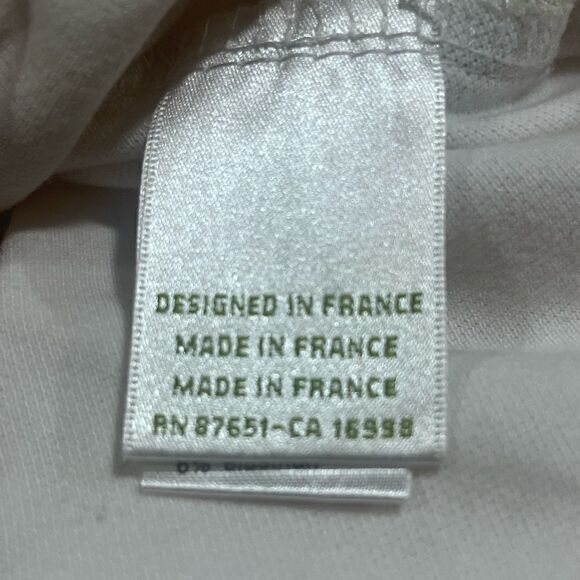 LACOSTE SLIM FIT LETTERED COLLAR SINGLE STRIPE POLO SHIRT WHITE/TAN S - Picture 3 of 13